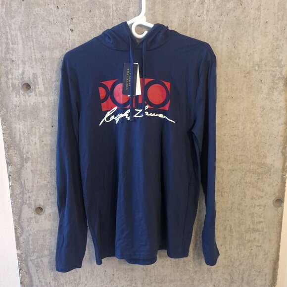 NWT Polo Ralph Lauren Mens Small Navy Blue Sweatshirt Hoodie $65 - Picture 2 of 9